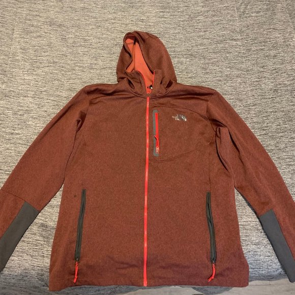 Mens Northface Zip-up Hoodie - Crimson - Picture 1 of 2
